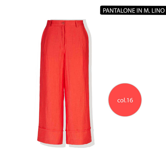 PANTALONI IN MISTO LINO