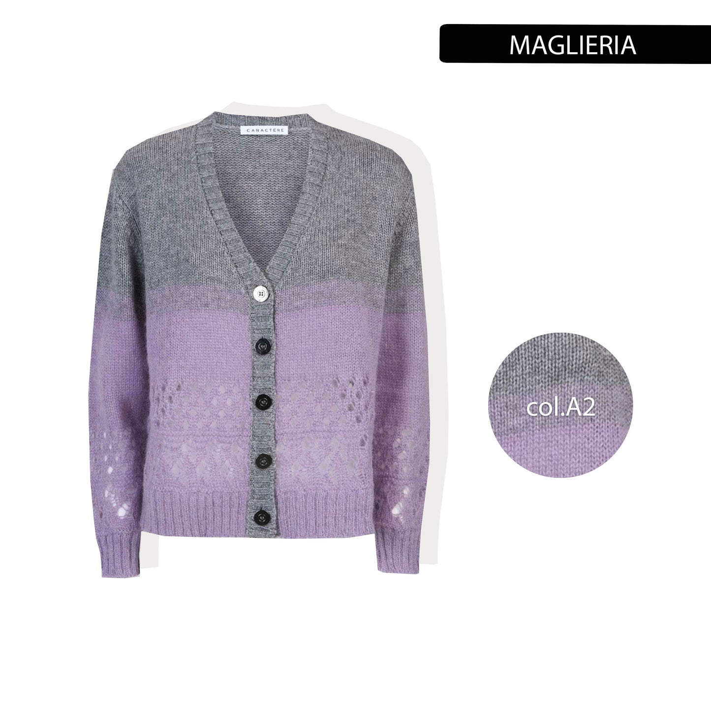 CARDIGAN BOXY CON DETTAGLIO AJOUR